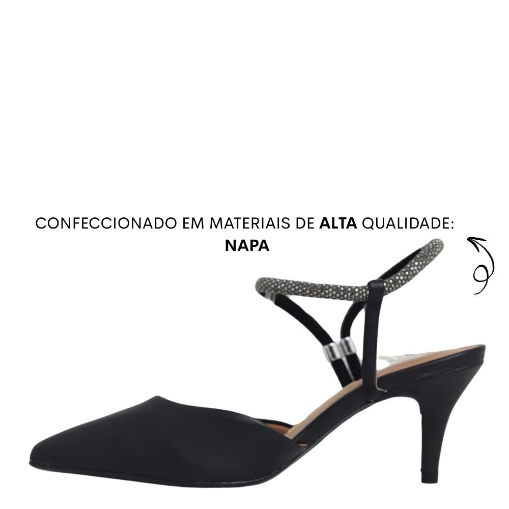 Scapin Vizzano Feminino Salto Alto Brilho Strass 1185.1138 Preto 3