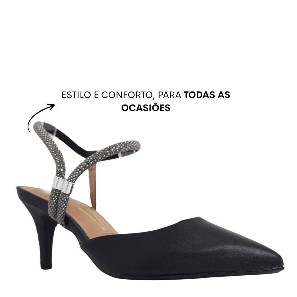 Scapin Vizzano Feminino Salto Alto Brilho Strass 1185.1138 Preto 4