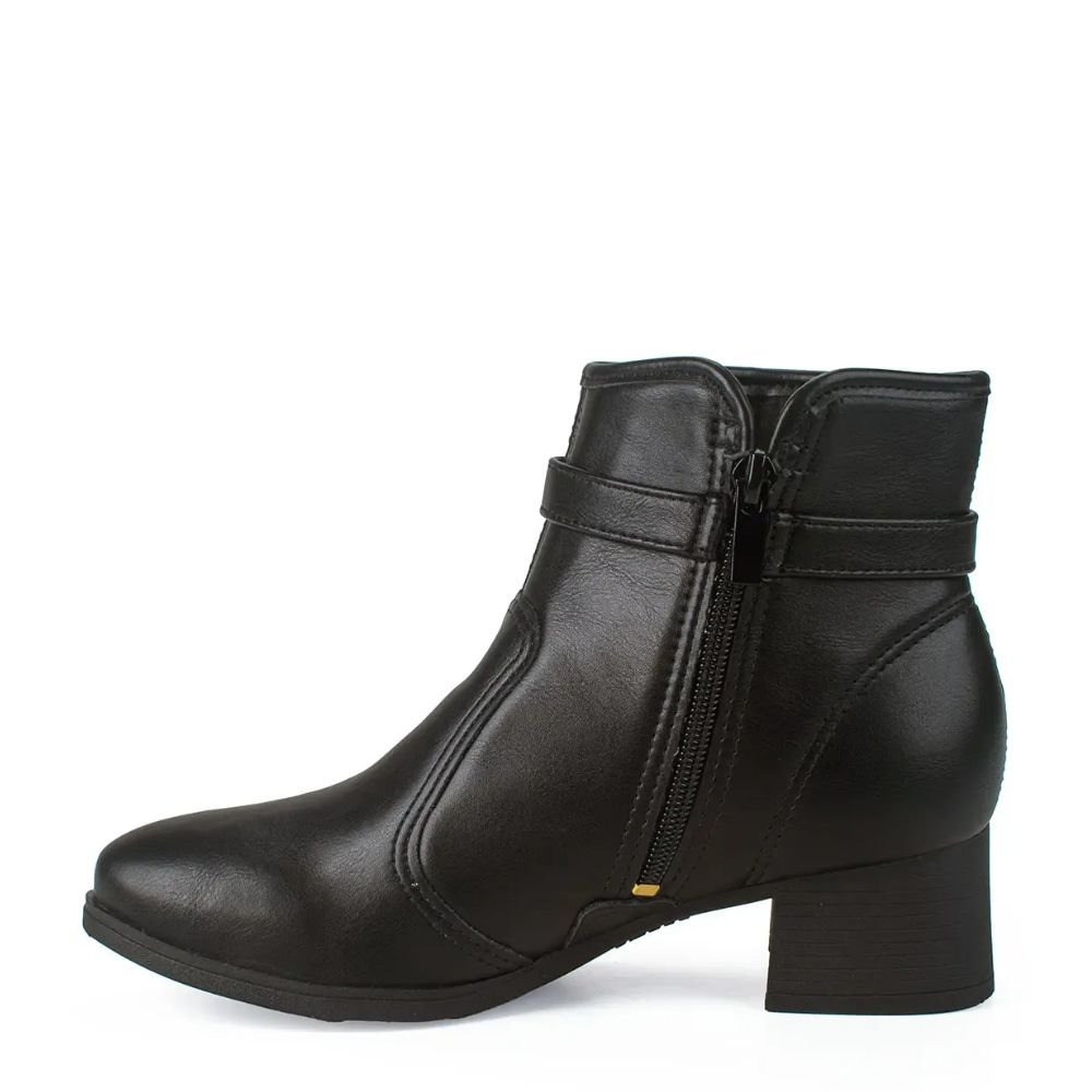 Coturno Feminina Fivela Conforto Salto Bloco Dakota DA861 Preto 2