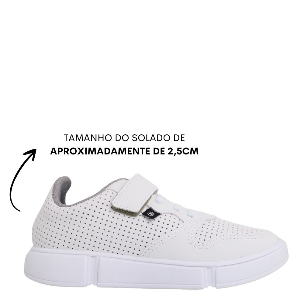 Tênis Infantil Casual Menino Molekinho Calce Fácil Conforto Branco 2