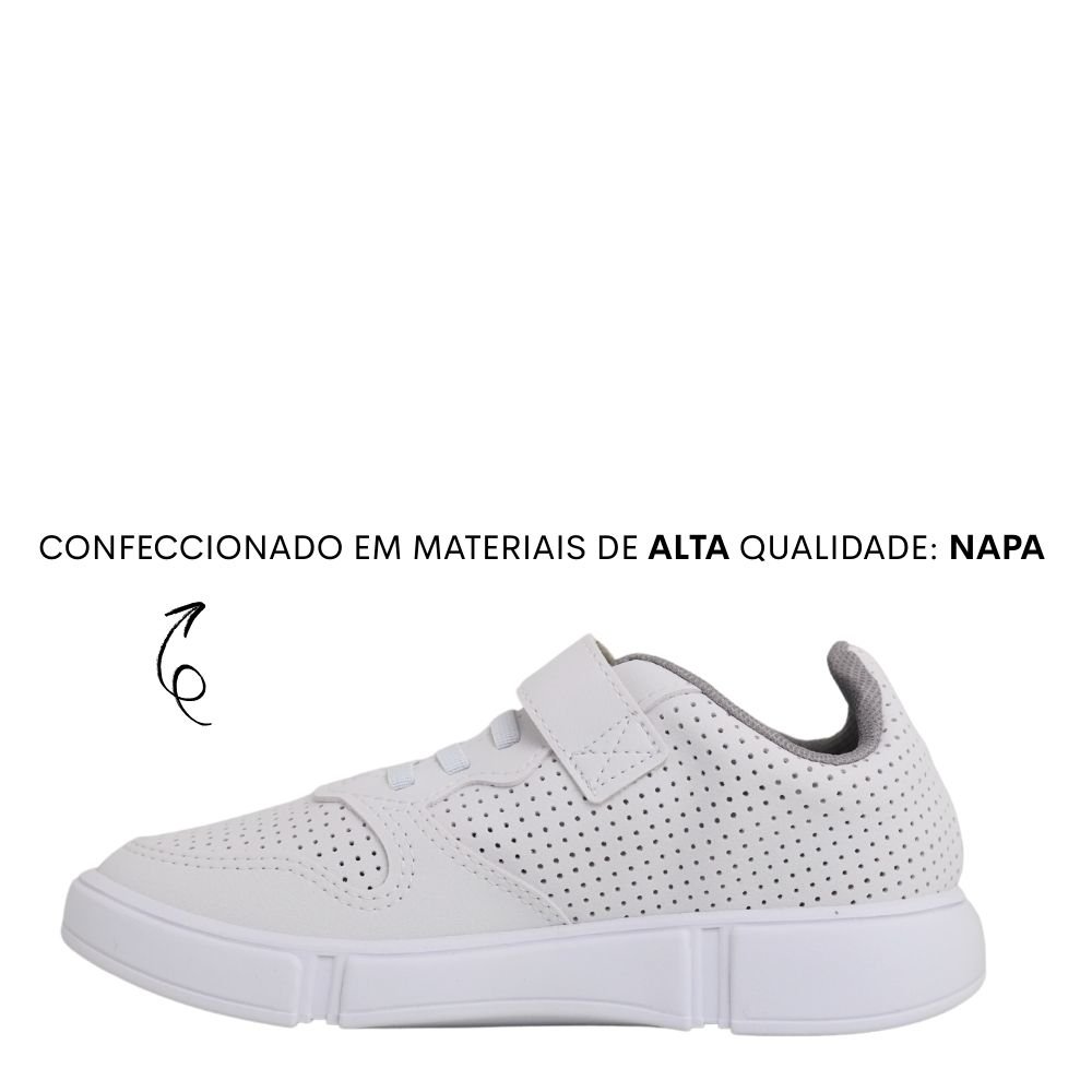 Tênis Infantil Casual Menino Molekinho Calce Fácil Conforto Branco 3