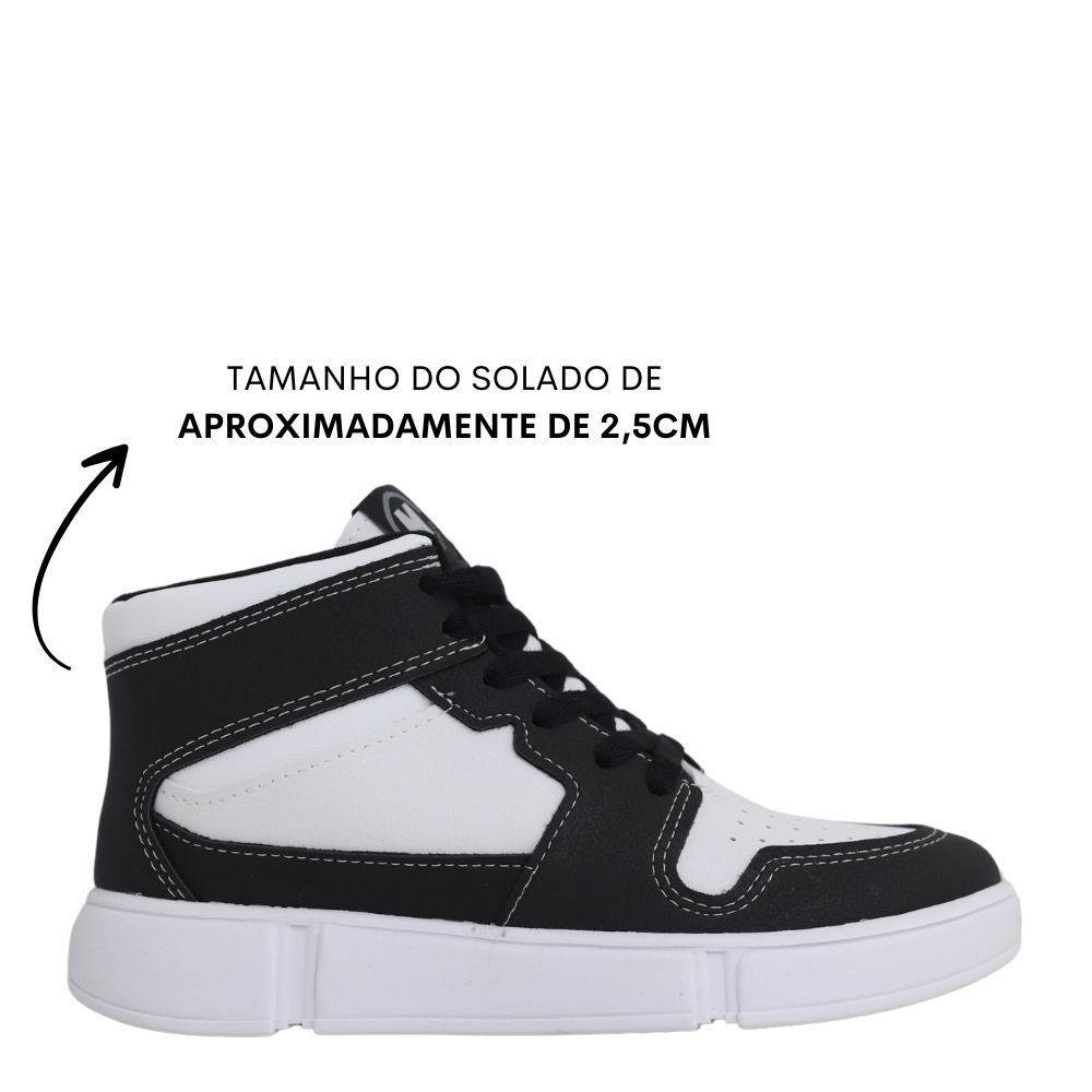 Tenis Infantil Cano Alto Menino Molekinho Conforto 2838.114 Branco/Preto 2