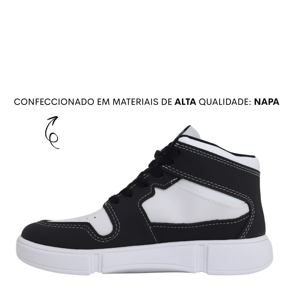 Tenis Infantil Cano Alto Menino Molekinho Conforto 2838.114 Branco/Preto 3
