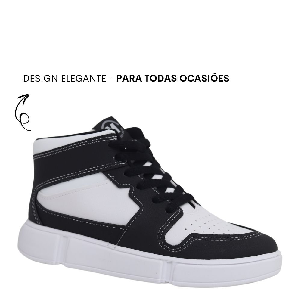 Tenis Infantil Cano Alto Menino Molekinho Conforto 2838.114 Branco/Preto 4