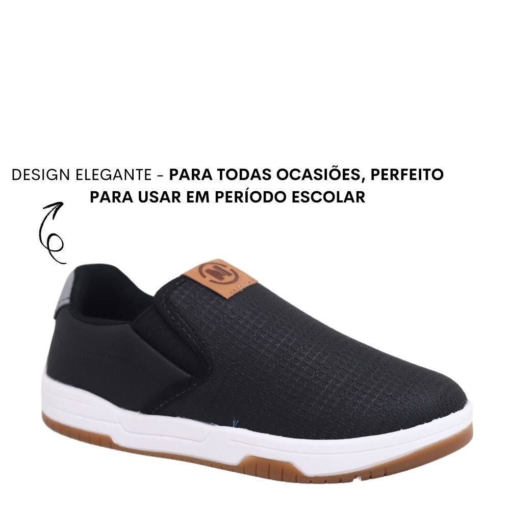 Tênis Slip On Infantil Menino Casual Confortável Molekinho 2852100 Preto 4