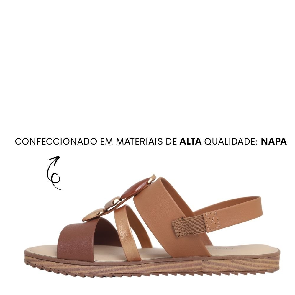 Sandália Rasteira Feminina Modare Estilo Conforto 7141.144 Marrom 3