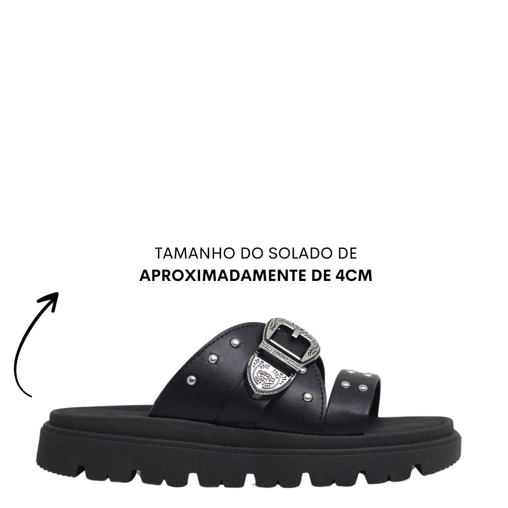 Sandália Feminina Fivela Moda Blogueira Macia Moleca 5504103 Preto 2
