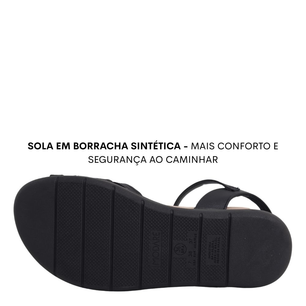Sandalia Ortopédica Feminina Confortável Modare 7151.137 Preto 5