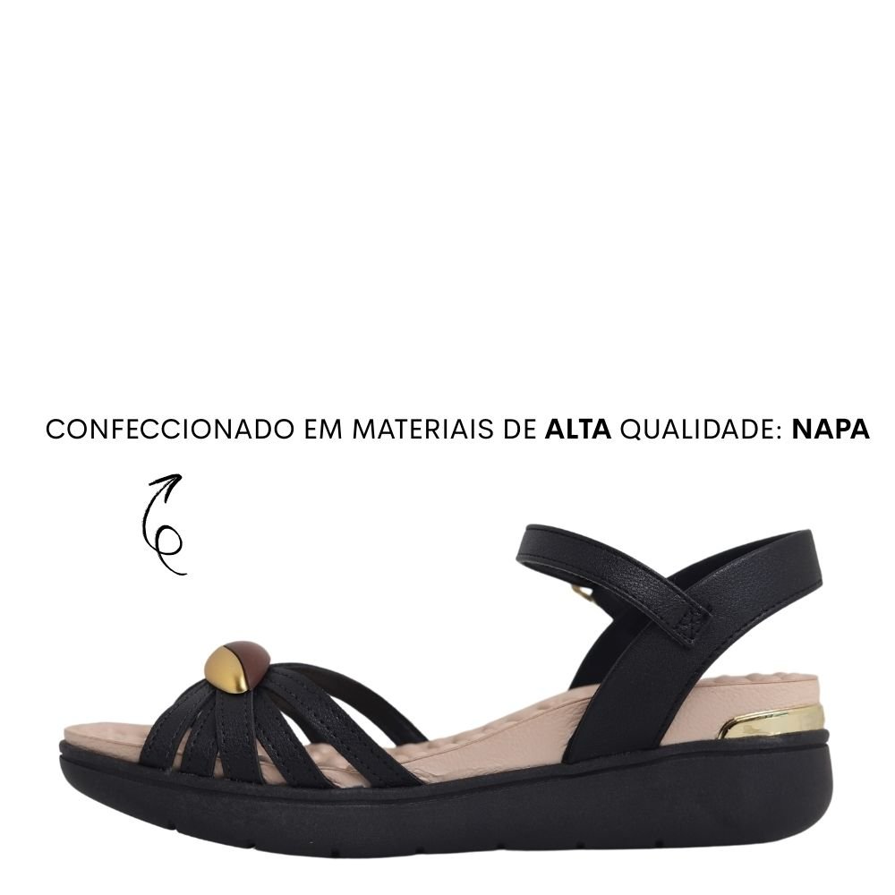 Sandalia Ortopédica Feminina Confortável Modare 7151.137 Preto 3