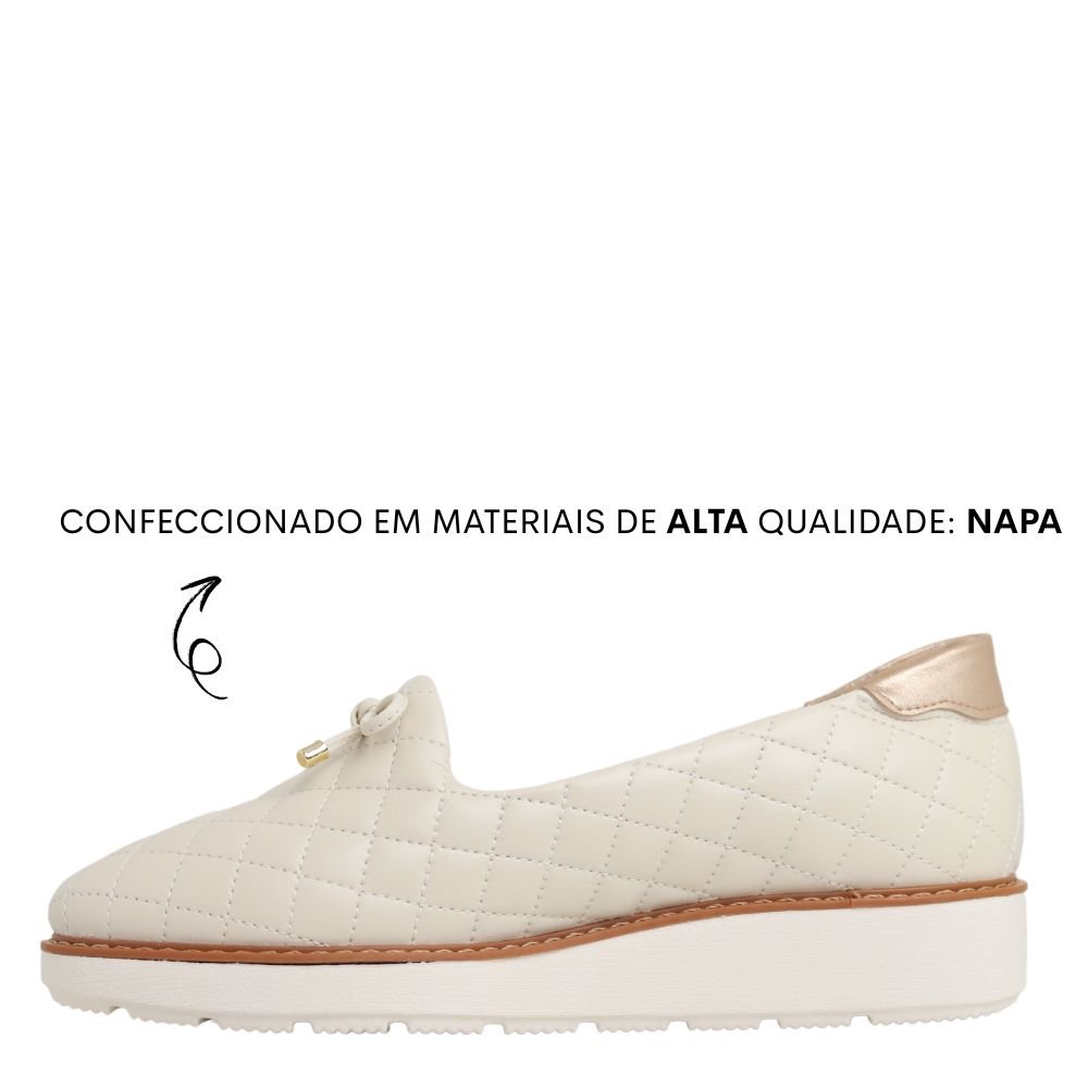 Sapato Feminino Mocassim Modare Conforto Floather 7400.101 Branco 3