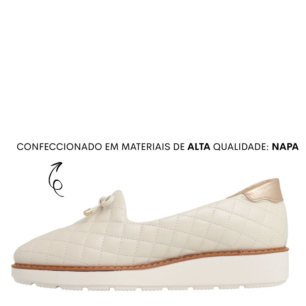 Sapato Feminino Mocassim Modare Conforto Floather 7400.101 Branco 3