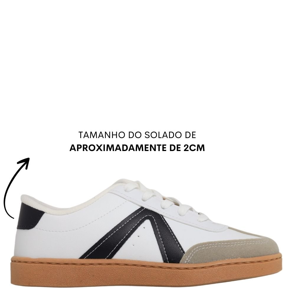 Tenis Passeio Infantil Menina Molekinha Confortavel Escolar Branco/Preto 2