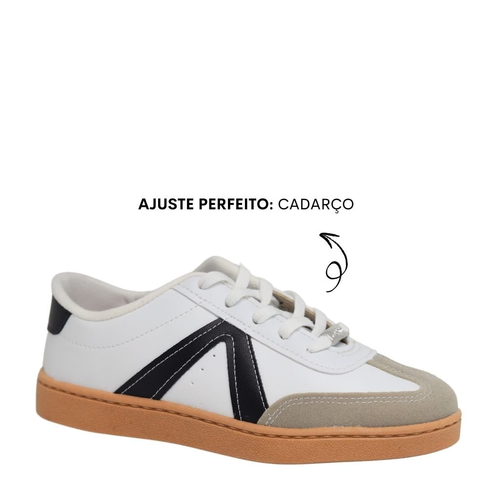 Tenis Passeio Infantil Menina Molekinha Confortavel Escolar Branco/Preto 4