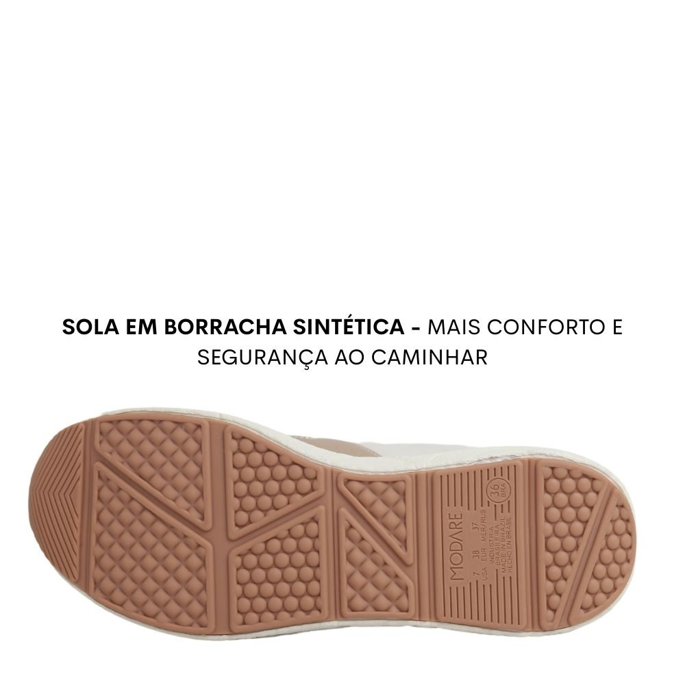 Tênis Feminino Modare Confortável Estilo Casual 7395.208 Bege 5