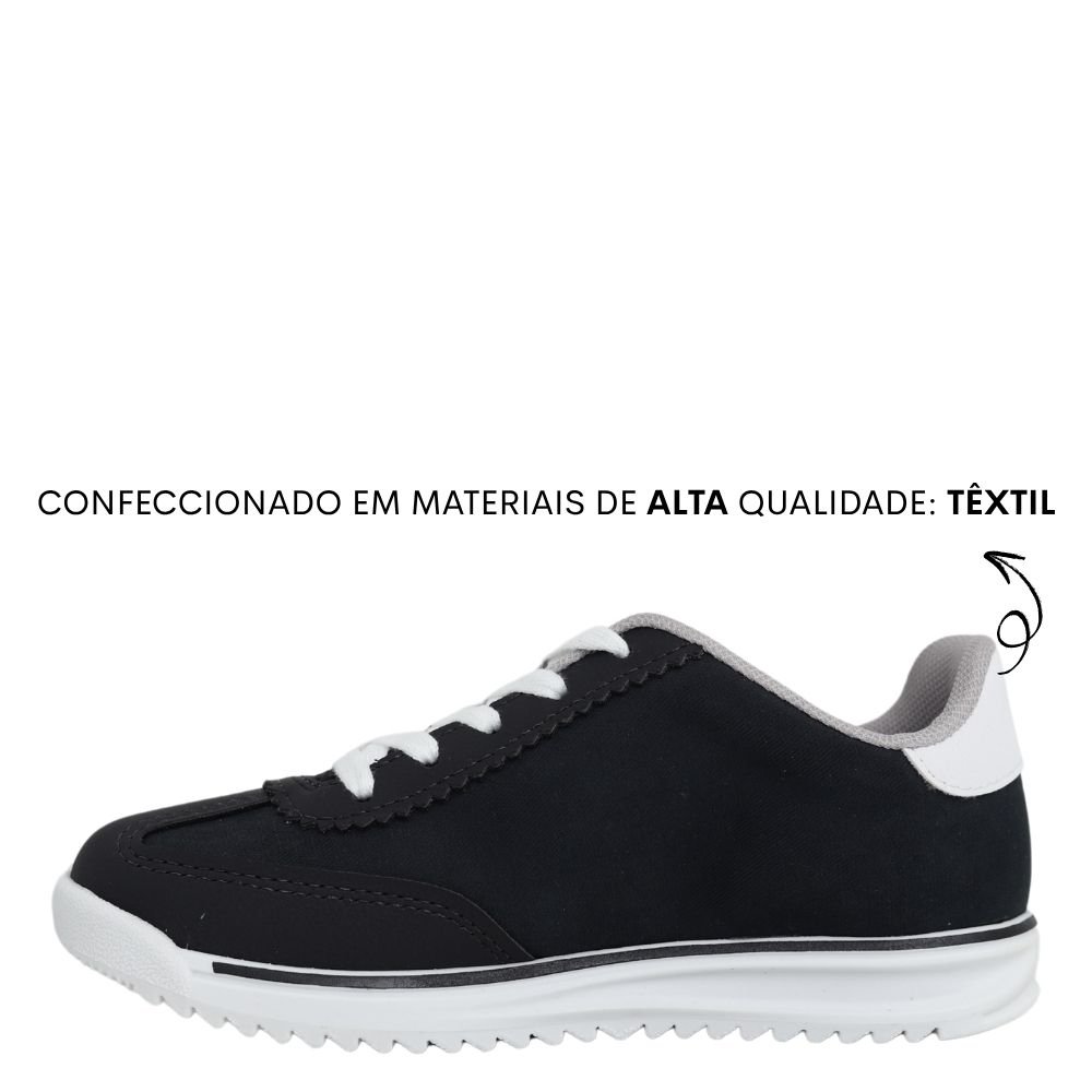 Tênis Infantil Molekinho Escolar Menino Conforto Casual Preto 3