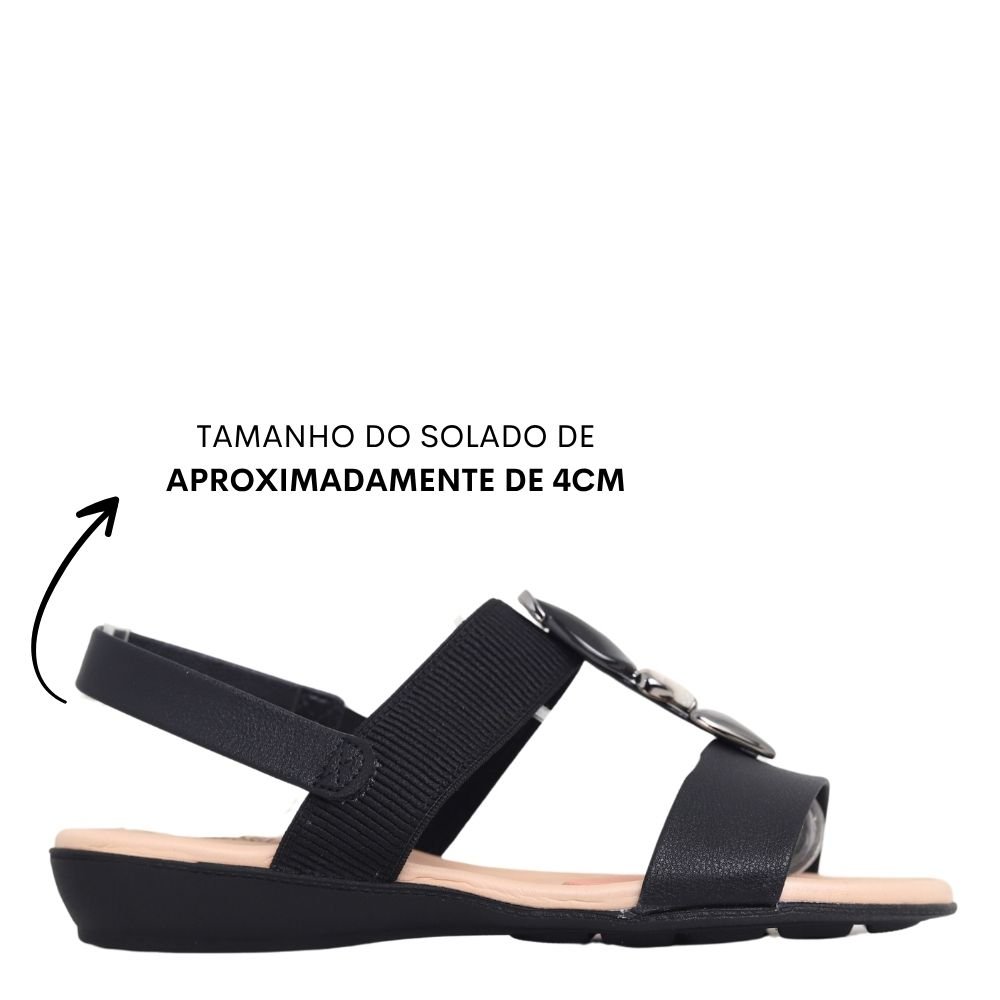 Sandalia Anabela Feminina Modare Elastico Pedrarias 7127.260 Preto 2