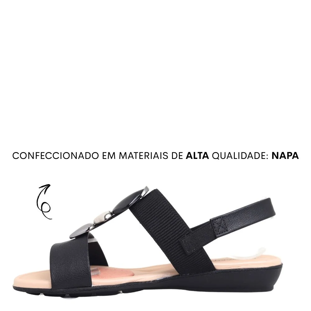 Sandalia Anabela Feminina Modare Elastico Pedrarias 7127.260 Preto 3