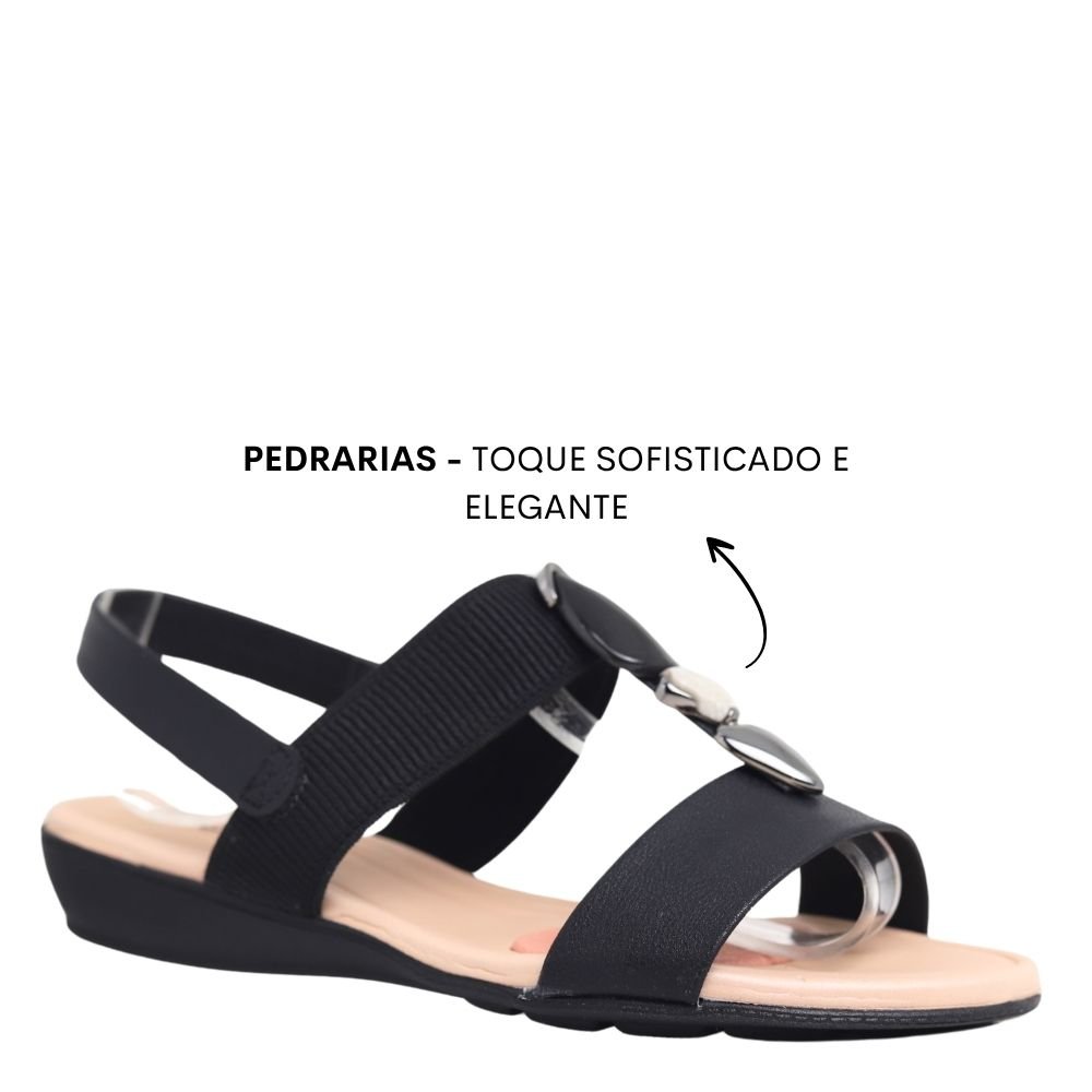 Sandalia Anabela Feminina Modare Elastico Pedrarias 7127.260 Preto 4