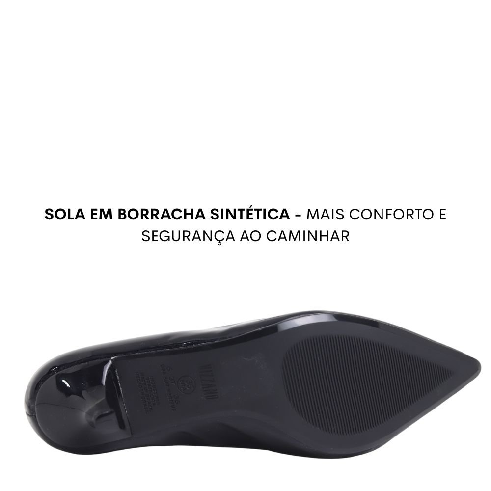 Sapato Scarpin Feminino Salto Fino Médio Vizzano 1185.1402 Preto 5