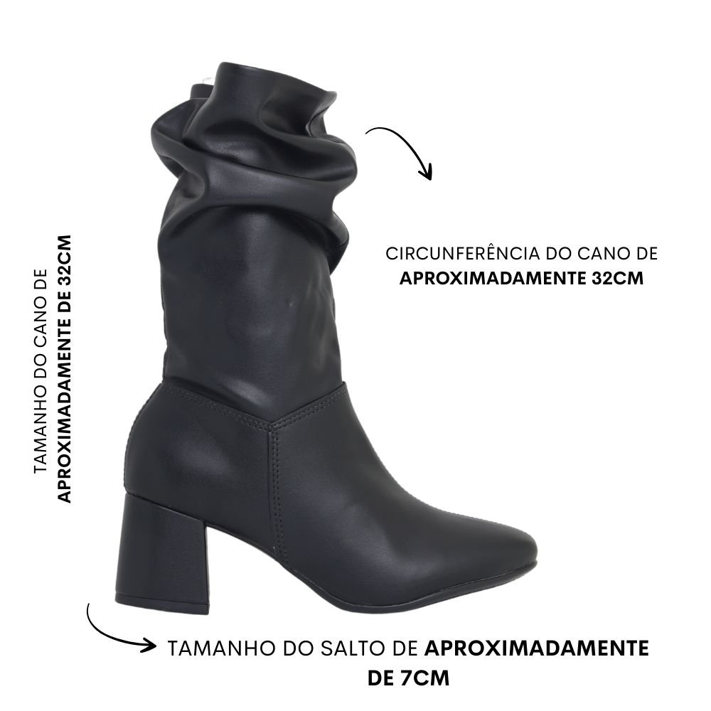 Bota Salto Bloco Beira Rio Cano Alto Plataforma Leve 9076102 Preto 2