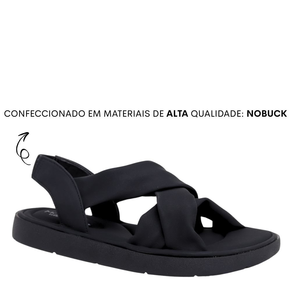 Sandália Modare Feminina Rasteira Ultraconforto 7208.102 Preto 4