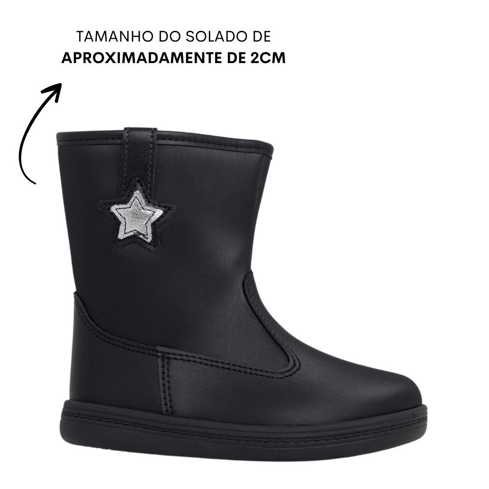 Bota Infantil Cano Médio Molekinha Conforto Estilo 2127.221 Preto 2