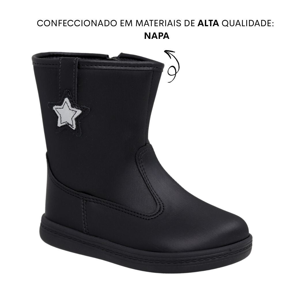 Bota Infantil Cano Médio Molekinha Conforto Estilo 2127.221 Preto 4