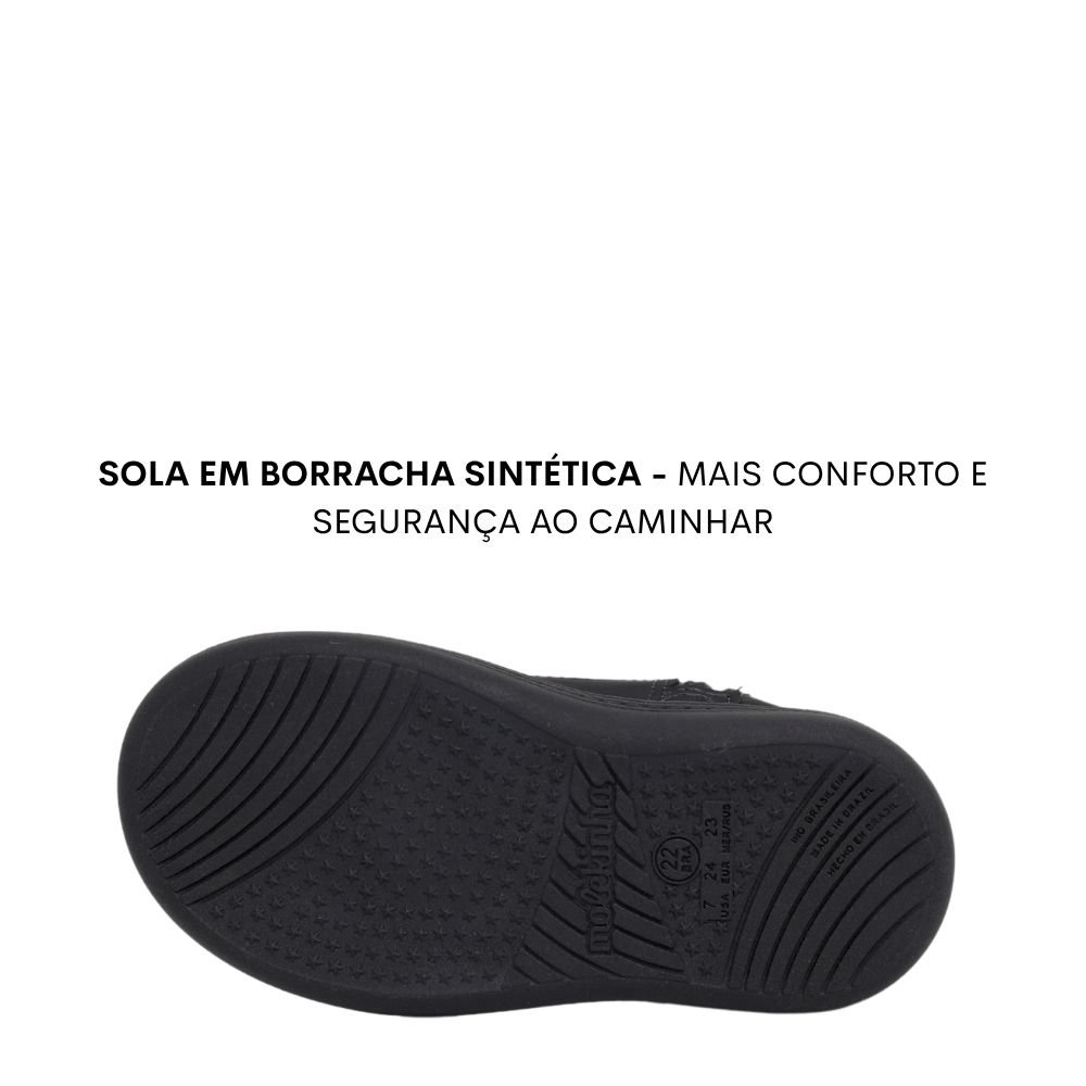 Bota Infantil Cano Médio Molekinha Conforto Estilo 2127.221 Preto 5