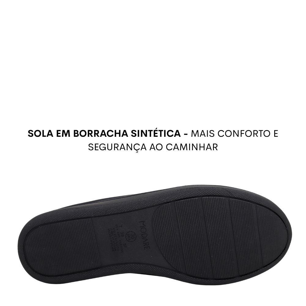 Mule Casual Feminino Mocassim Pingente Conforto 7363.135 Preto 5