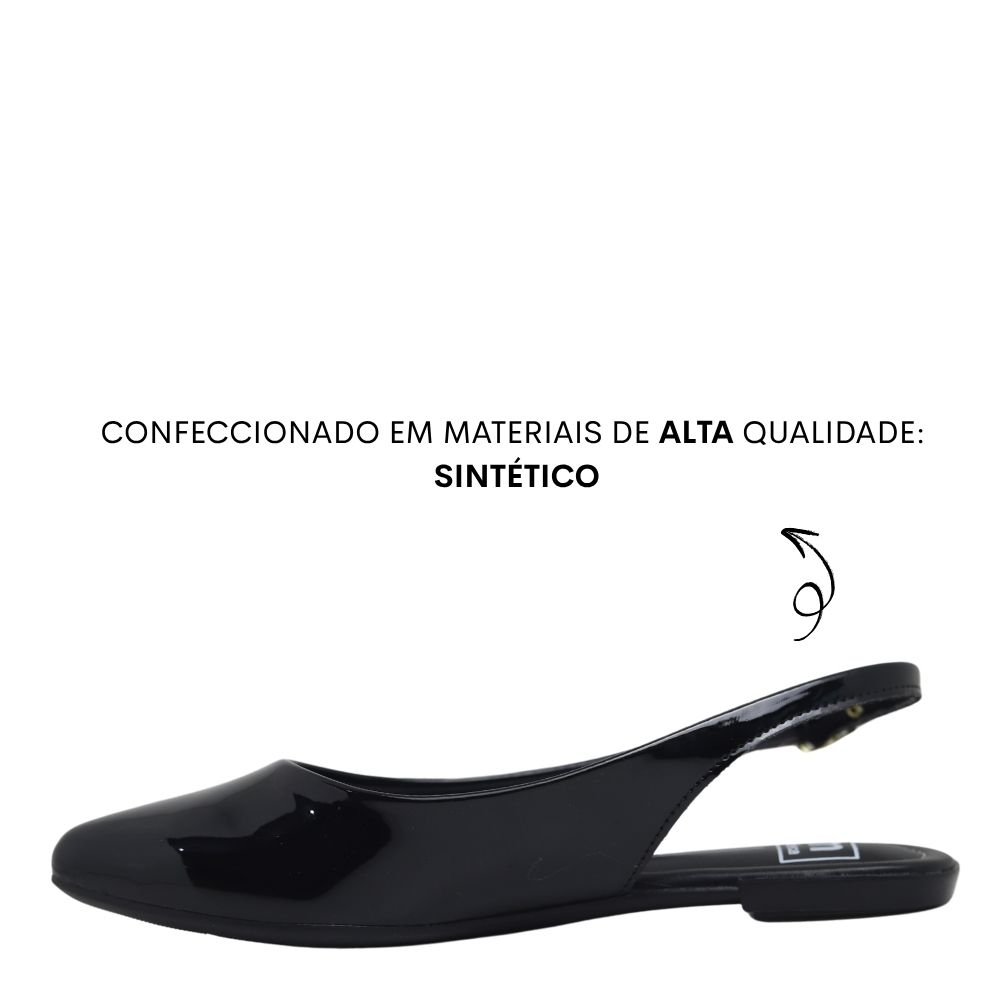 Sapatilha Slingback Moleca Feminina Confortável Leve 5444330 Preto 3
