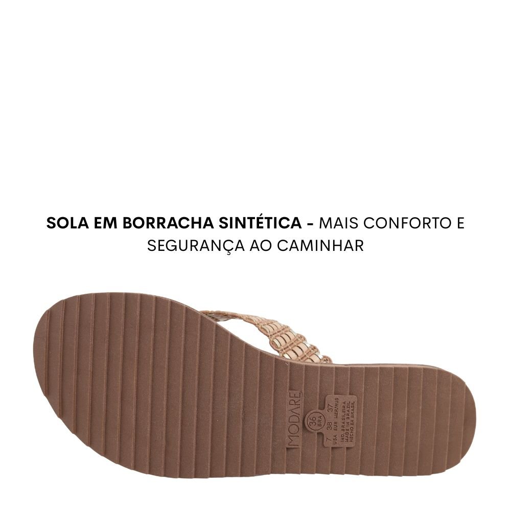 Rasteira Tamanco Feminino Conforto Leve Modare 7141.149 Bege 5