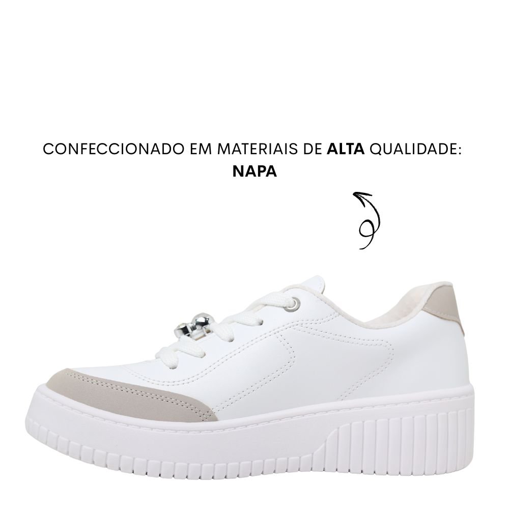 Tênis Feminino Casual Pingente Conforto Beira Rio 4316.113 Branco 3