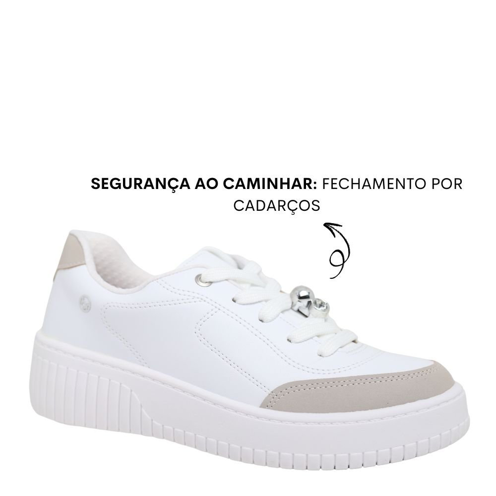 Tênis Feminino Casual Pingente Conforto Beira Rio 4316.113 Branco 4