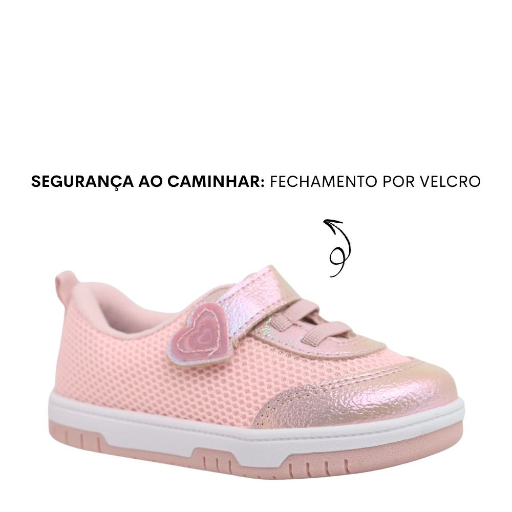 Tênis Infantil Menina Molekinha Velcro Calce Fácil 2728.103 Rosa 4