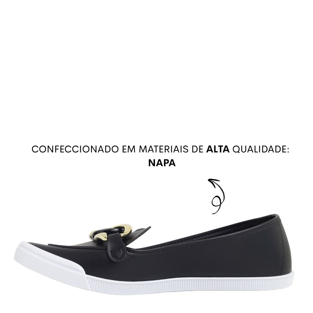 Sapatilha Alpargata Feminino Conforto Fivela Moleca 5109.799 Preto 3