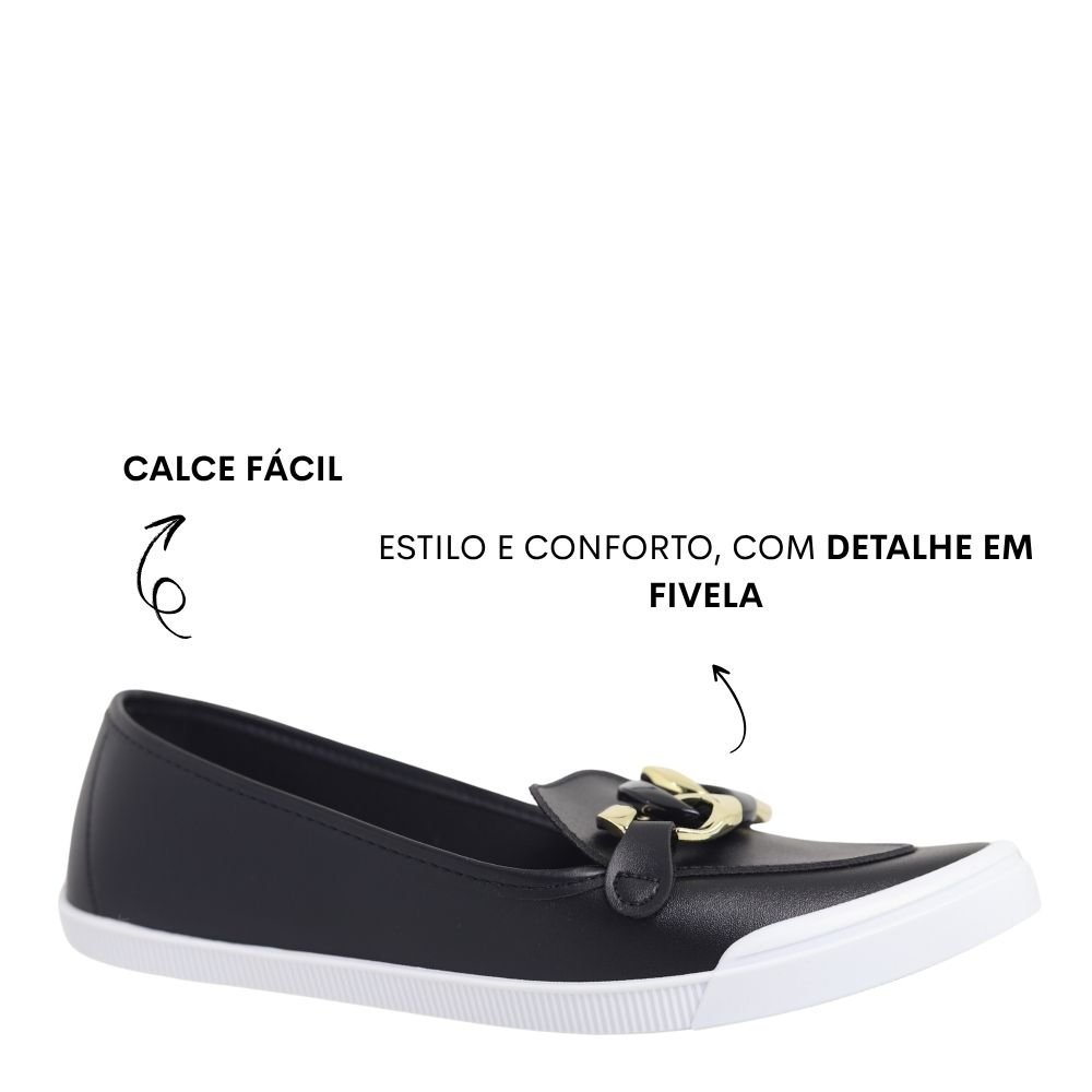 Sapatilha Alpargata Feminino Conforto Fivela Moleca 5109.799 Preto 4