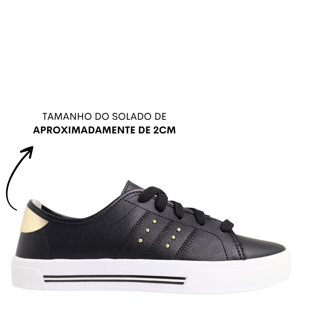 Tênis Feminino Casual Básico Conforto Estilo Moleca 5667.342 Preto 2