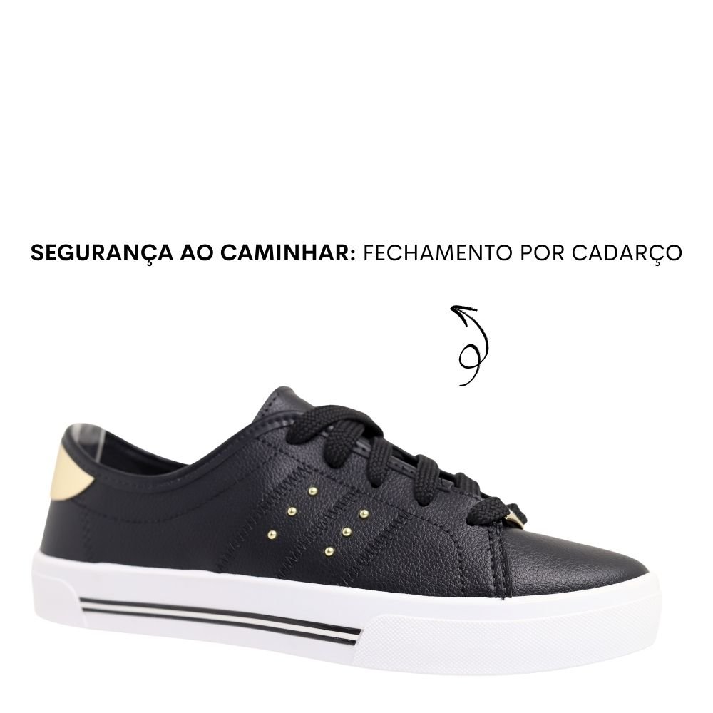 Tênis Feminino Casual Básico Conforto Estilo Moleca 5667.342 Preto 4