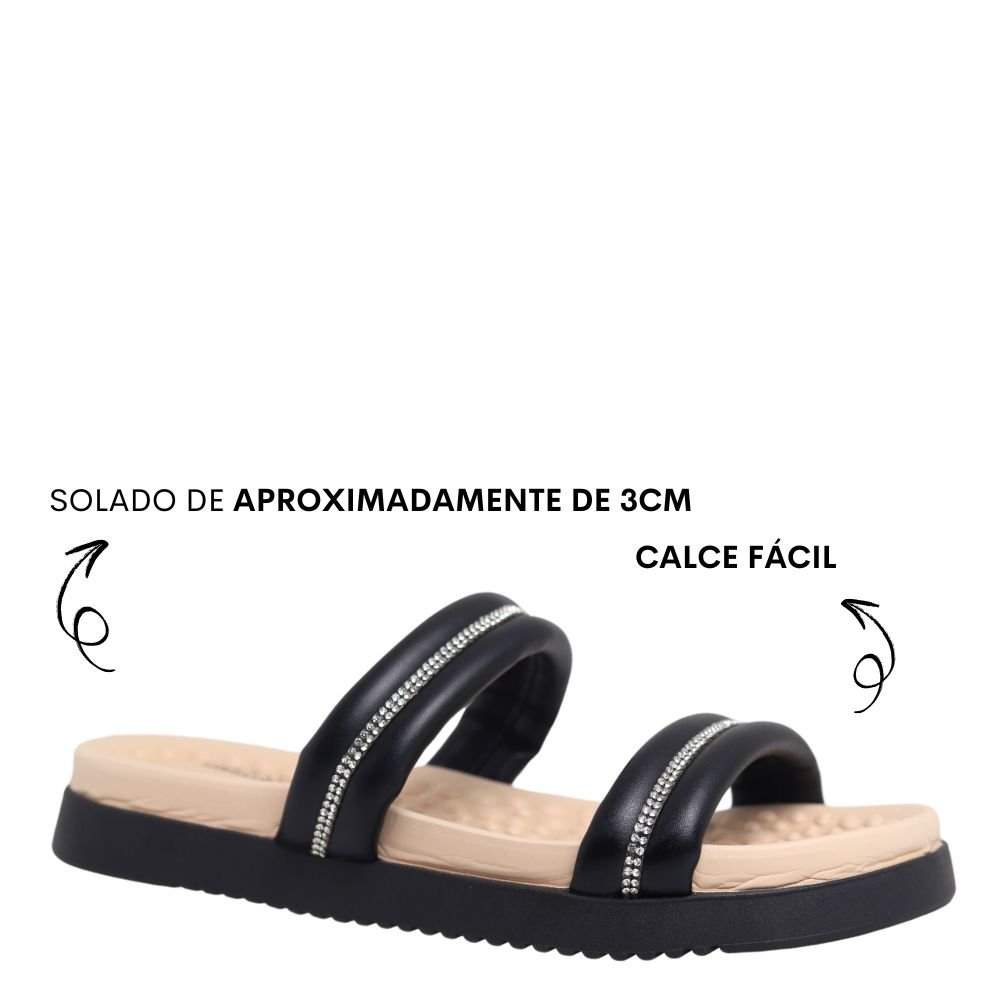 Tamanco Feminino Modare Brilho Leve Macio Verão Conforto Preto 4