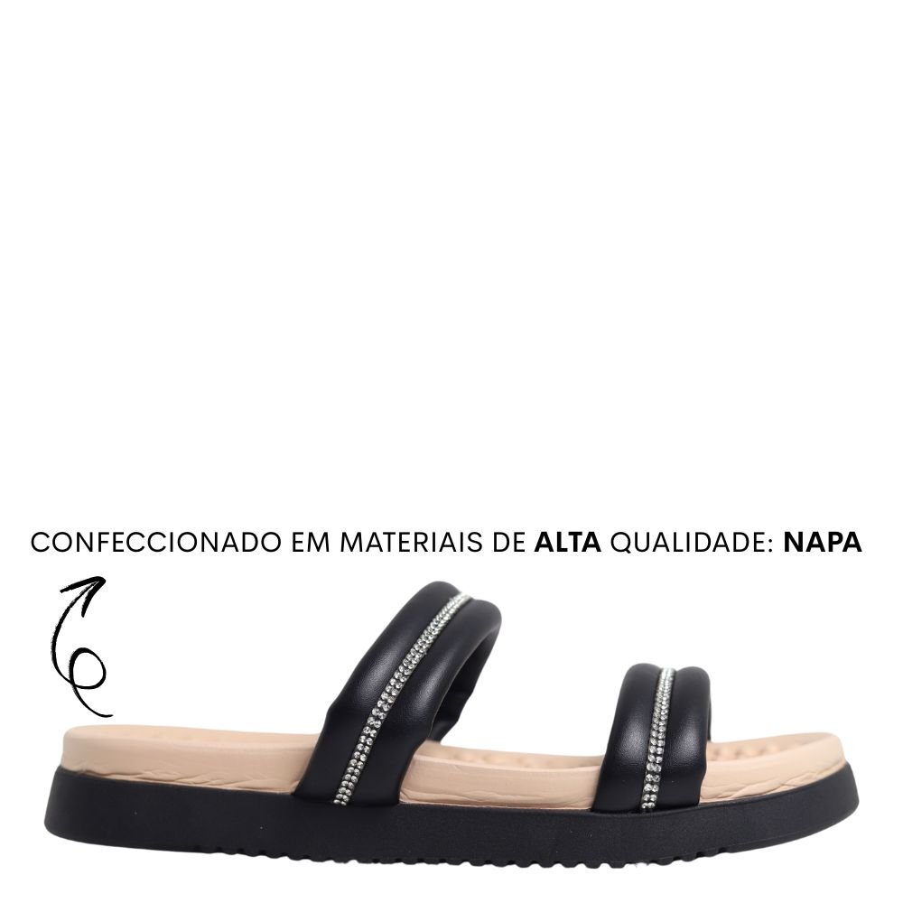 Tamanco Feminino Modare Brilho Leve Macio Verão Conforto Preto 2