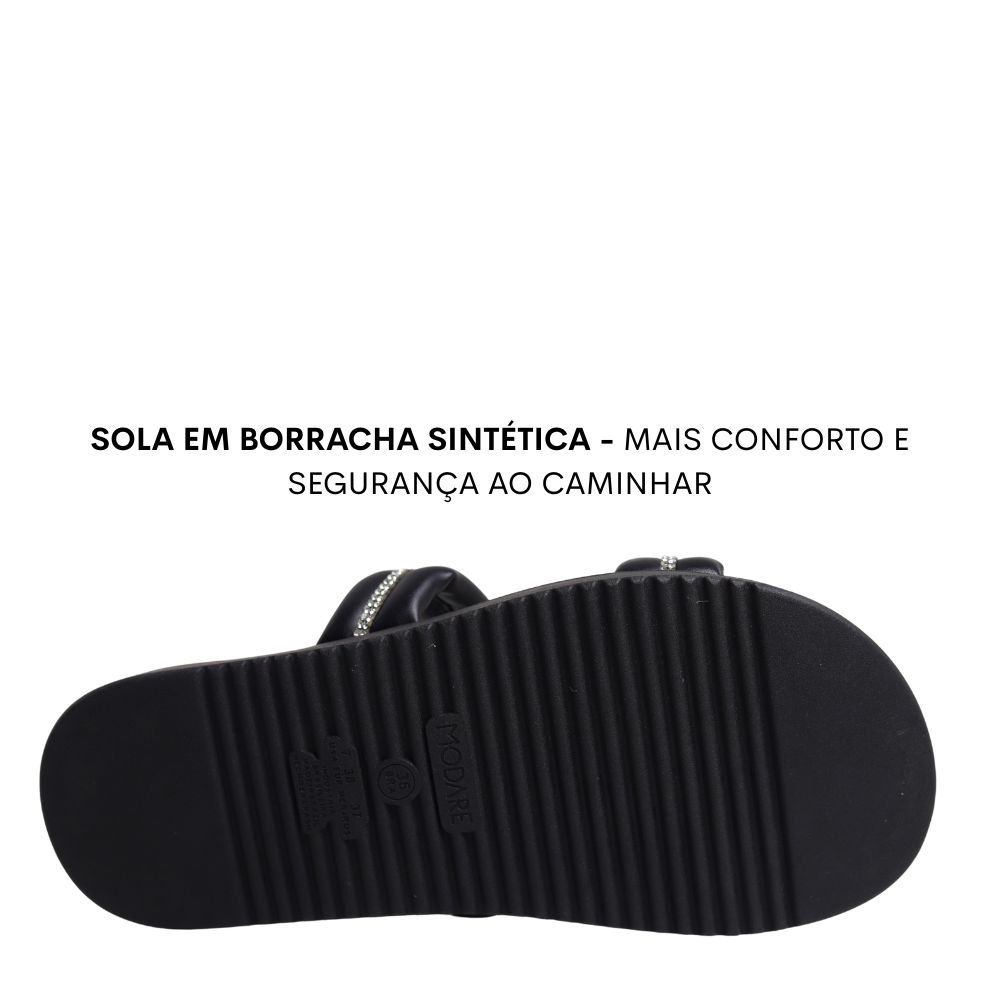 Tamanco Feminino Modare Brilho Leve Macio Verão Conforto Preto 5