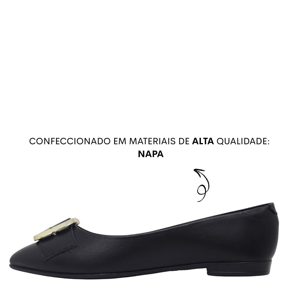 Sapatilha Salto Baixo Feminina Bico Fino Beira Rio 4136.1118 Preto 3