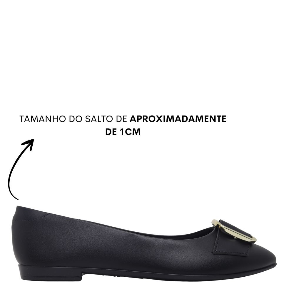 Sapatilha Salto Baixo Feminina Bico Fino Beira Rio 4136.1118 Preto 2