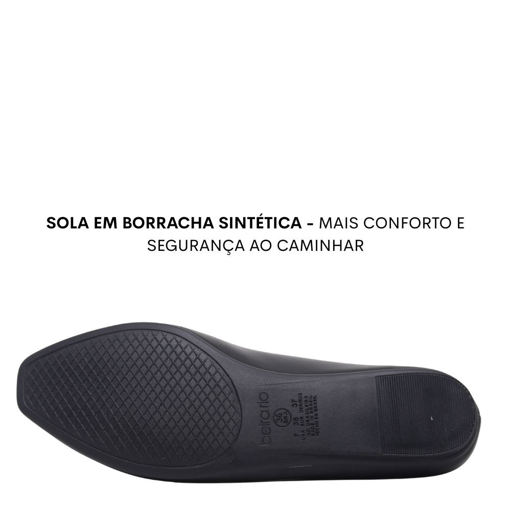 Sapatilha Feminina Casual Confortável Beira Rio 4198.533 Preto 5