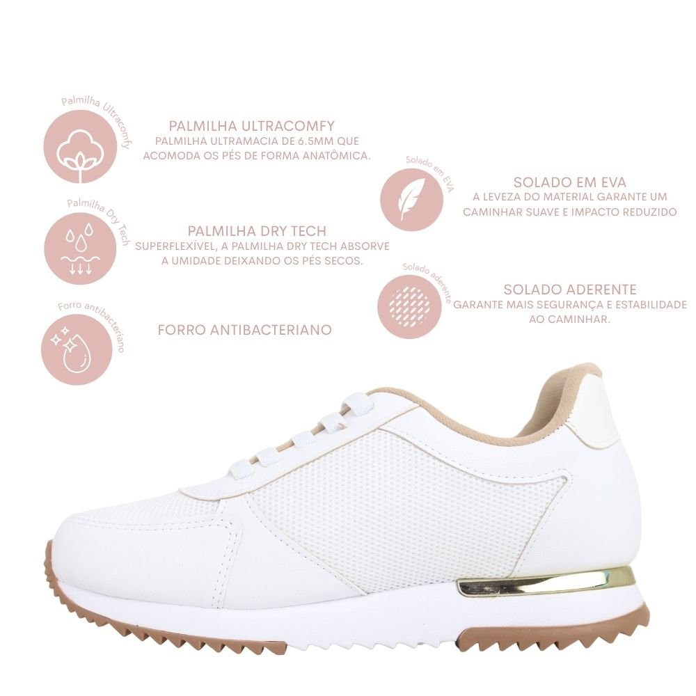 Tenis Feminino Modare Casual Conforto Plataforma 7405.103 Branco 3