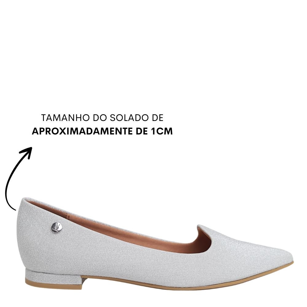 Sapatilha Feminina Salto Baixo Bico Fino Vizzano 1206.261 Cinza 2