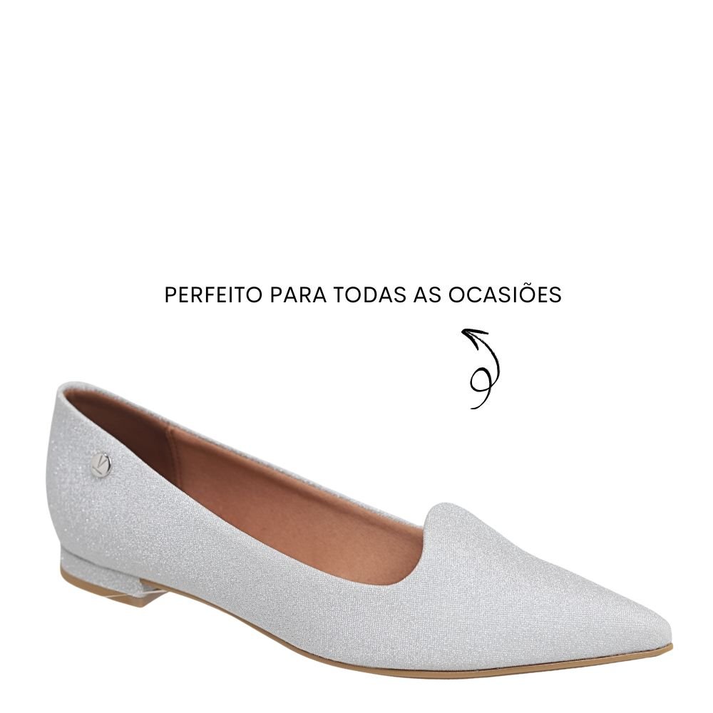 Sapatilha Feminina Salto Baixo Bico Fino Vizzano 1206.261 Cinza 4