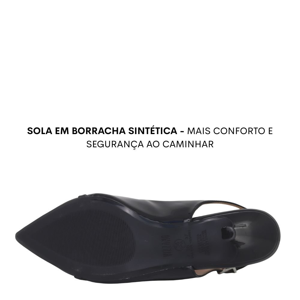 Scarpin Vizzano Feminino Salto Alto Brilho Strass 1185.1131 Preto 5