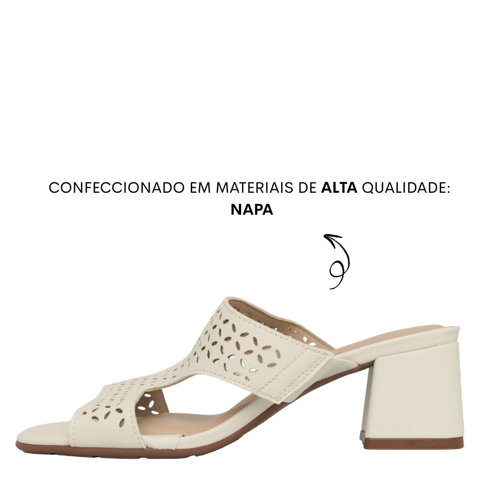 Sandália Feminina Modare Conforto Salto Baixo Grosso 7172126 Off White 3