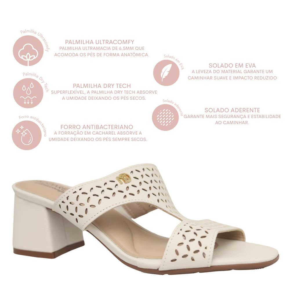 Sandália Feminina Modare Conforto Salto Baixo Grosso 7172126 Off White 4